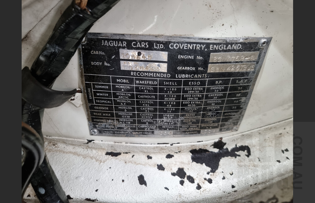 1/1960 Jaguar Mk2 II 2.4L 4d Sedan White 3.8L