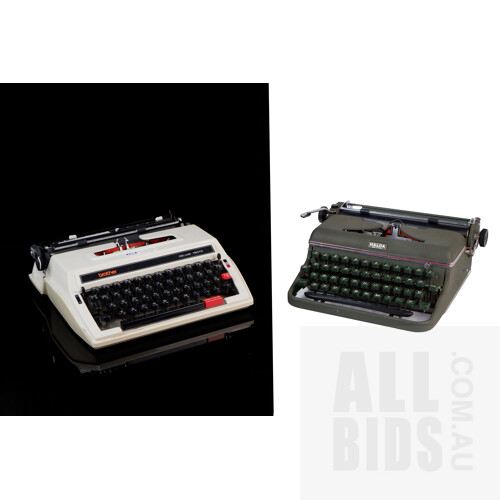 Vintage Brother Deluxe 760TR and 1956 Halda Typewriters (2)