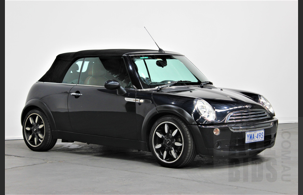 10/2007 Mini Cooper Cabrio Sidewalk R52 2d Cabriolet Black 1.6L