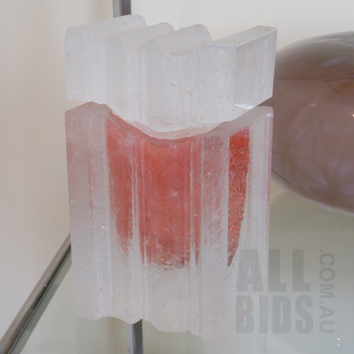 Peter Tysoe, Internally Coloured Cast Glass Box, Circa 1990s