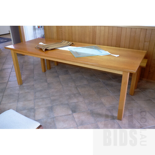 Bespoke Tasmanian Oak Dining Table Made in Canberra Circa 1980s