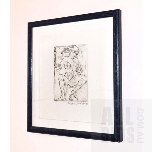 Bridget Dexter (Untitled (Nude) 1990, Etching, 10.5 x 8 cm