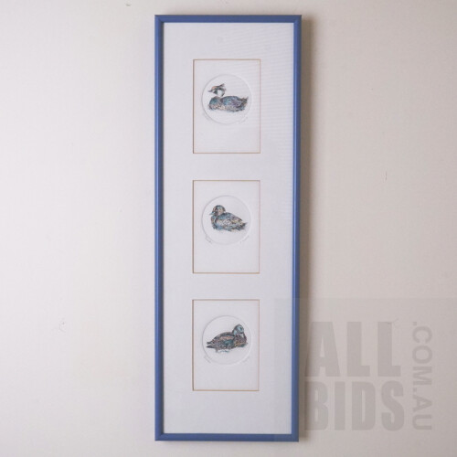 Jenny Tapping (20th Century, British), Three Ducks, Etching & Aquatint, 40 x 8 cm (overall)