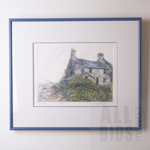 Sue Lewington (born 1956, British), Farmhouse, Etching & Aquatint, 17 x 23.5 cm (image size)