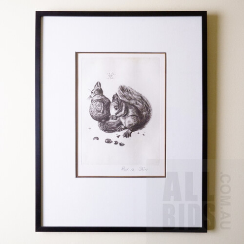 After Albrecht Durer, Eichhornchen, Etching (20th Century), 19.5 x 14 cm (image size)