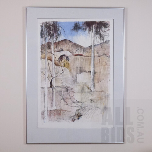 Jamie Boyd (born 1949), Bush Landscape with Tall Trees, Lithograph, 65 x 45 cm (image size)