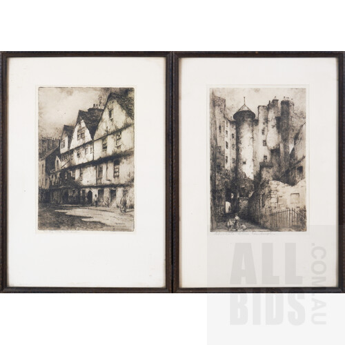 Featherstone Robson (1880-1936, British), Advocate Close, Edinburgh & Edinburgh, Etching, each 22 x 18 cm(2)