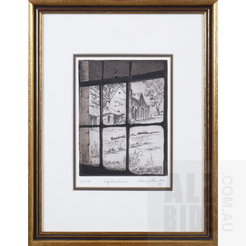 After Louis le Nain, Etching, 13 x 11 cm (image size), Edition 50/100 together with Mary Hunter, Reflections 1980, Etching, 13 x 9.5 cm (AP) and a framed reproduction print of Fra Angelico, The Annunciation (3)