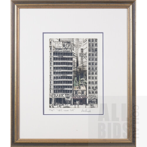 Leon Pericles (born 1949), We'll Never Sell, Etching & Aquatint, 21 x 15 cm