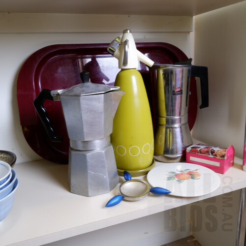 Retro Italian Crusinallo Coffee Pot, English Boc Soda Syphon and More