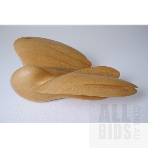 Peter Carrigy, Bespoke Huon Pine Carving of Dove in Flight