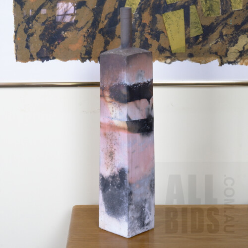 Peter Petruccelli (1934-2013) Tall Fired Ceramic Vessel