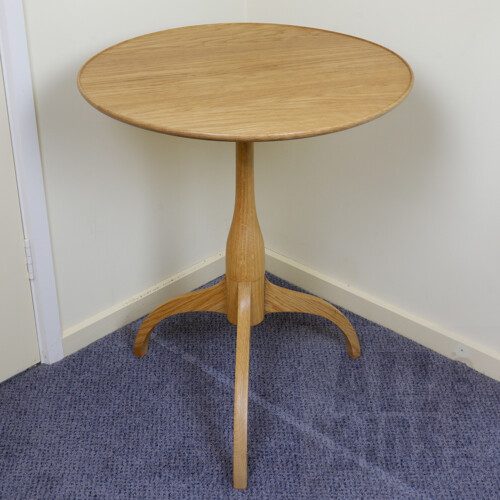 Bespoke Oak Tripod Wine Table, Inscribed MSW