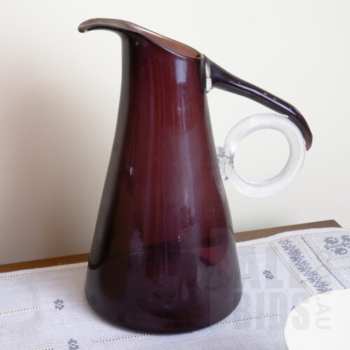 Art Glass Hand Blown Water Pitcher