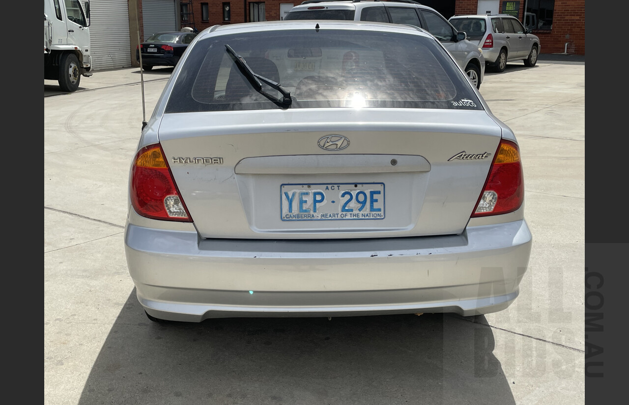 6/2004 Hyundai Accent 1.6 LS 3d Hatchback Silver 1.6L