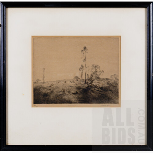 Penleigh Boyd (1890-1923), Evening, Etching, 19 x 25 cm (image size)