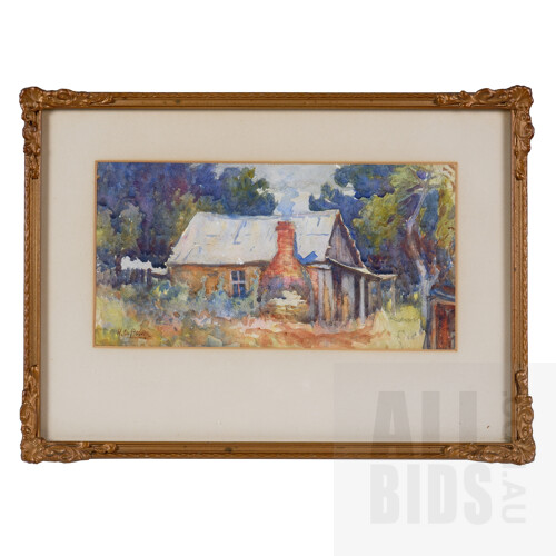 Harold Septimus Power (1878-1951), Untitled (Country Cottage), Watercolour, 13 x 27 cm
