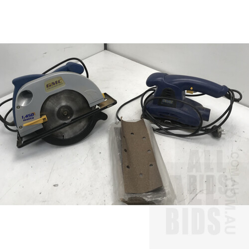 GMC ES150 1/3rd Sheet Sander And GMC MX184 Circular Saw