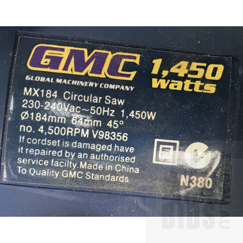 GMC ES150 1/3rd Sheet Sander And GMC MX184 Circular Saw