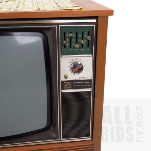 Vintage HMV Television in Timber Cabinet
