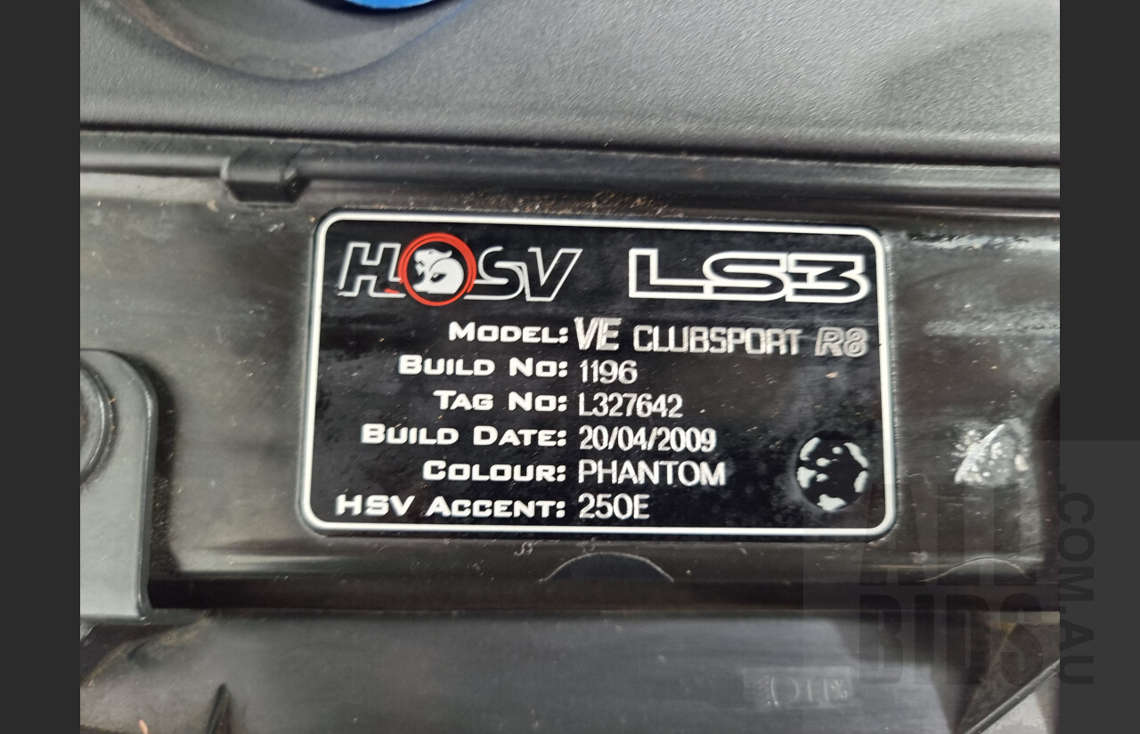 4/2009 Holden HSV Clubsport R8 E SERIES MY08 UPGRADE 4d Sedan Black 6.2L Cam Package