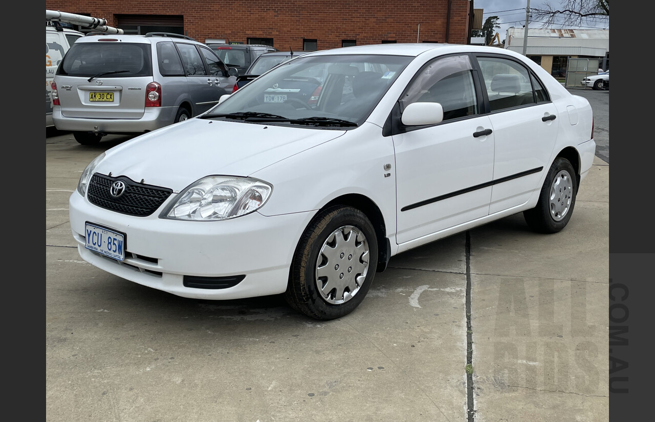 4/2003 Toyota Corolla Ascent ZZE122R 4d Sedan White 1.8L