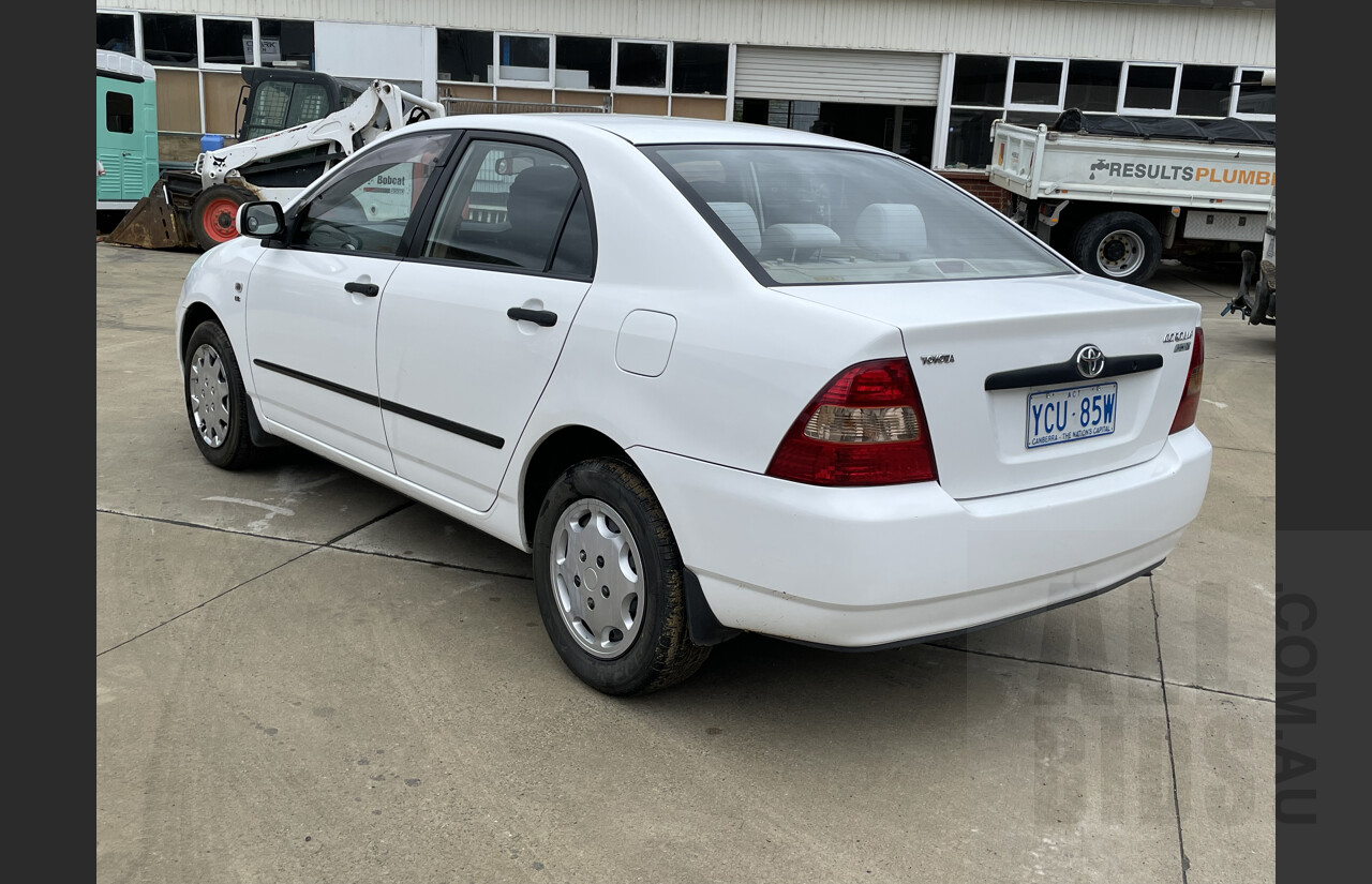 4/2003 Toyota Corolla Ascent ZZE122R 4d Sedan White 1.8L