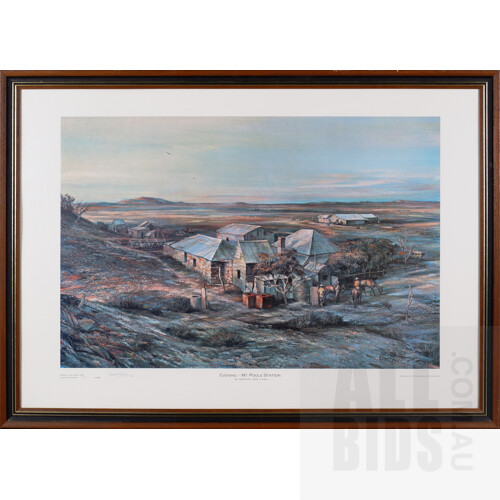 Framed Kenneth Jack Limited Edition Print, Evening - Mount Poole Station, Signed and Numbered, 72 x 100 cm