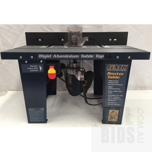 GMC R1200 Router With Router Table, Router Bits And Accessories