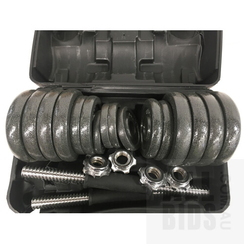 Activus 30kg Dumbbells Dumbbell Set Weight Plates Home Gym Fitness Exercise