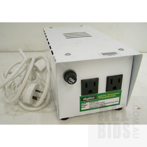 Digitor 1250 Watt Step Down Transformer - Lot 1290383 | ALLBIDS