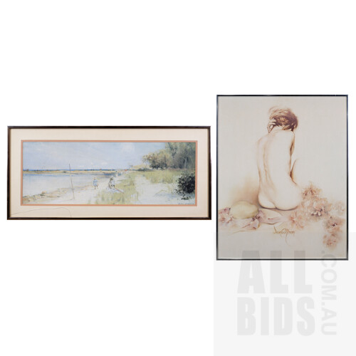 A Framed Charles Conder Print, Ricketts Point Near Sandringham 1890, together with Another Framed Print, Largest 76 x 54 cm (2)