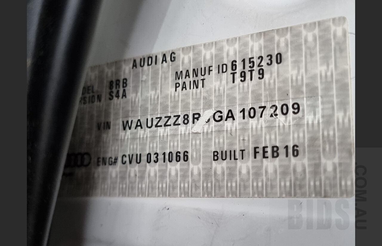 4/2016 Audi SQ5 3.0 TDI Quattro 8R MY16 5d Wagon White 3.0L Turbo Diesel