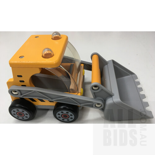 Hape Great Big Digger Wooden Toy Toddler Construction Vehicle - Lot Of Six