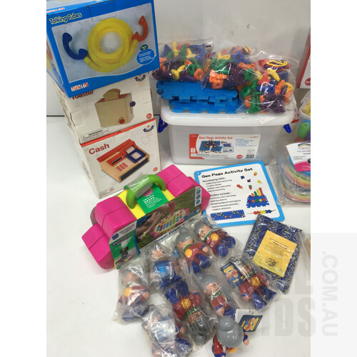 Assorted Children Toys And Games Include Santoys, Dantoys, Gigo, Mobilo, Tick It And Educational Experience - Lot Of 23