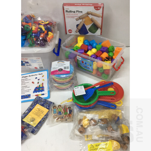 Assorted Children Toys And Games Include Santoys, Dantoys, Gigo, Mobilo, Tick It And Educational Experience - Lot Of 23