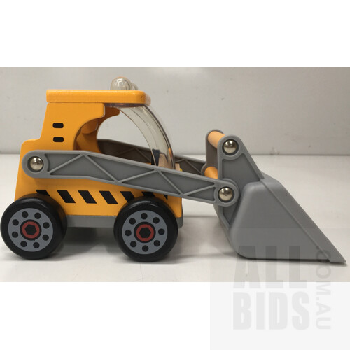 Hape Great Big Digger Wooden Toy Toddler Construction Vehicle - Lot Of Six