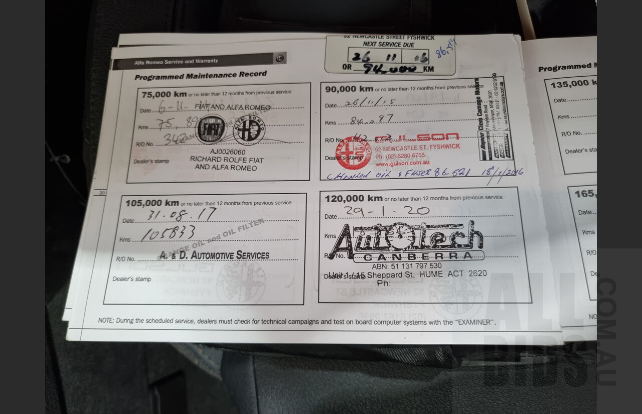 10/2008 Alfa Romeo 159 2.4 JTDm 4d Sedan Black 2.4L Diesel