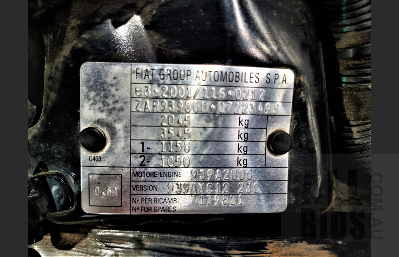 10/2008 Alfa Romeo 159 2.4 JTDm 4d Sedan Black 2.4L Diesel