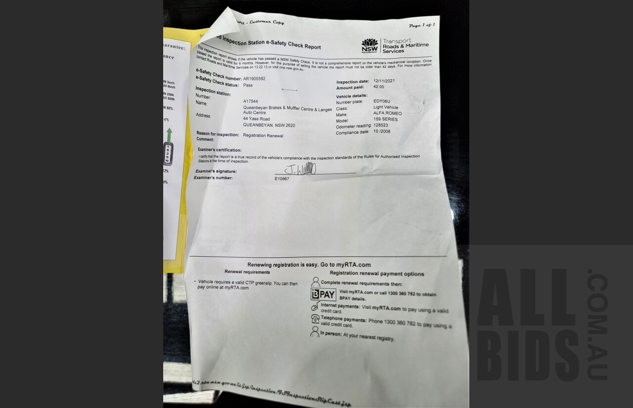 10/2008 Alfa Romeo 159 2.4 JTDm 4d Sedan Black 2.4L Diesel