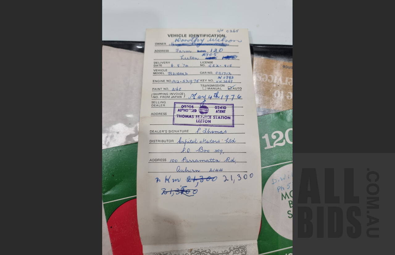 7/1974 Datsun 120y 4d Sedan White 1.2L