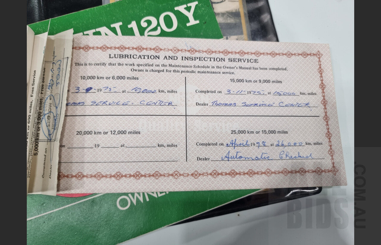 7/1974 Datsun 120y 4d Sedan White 1.2L