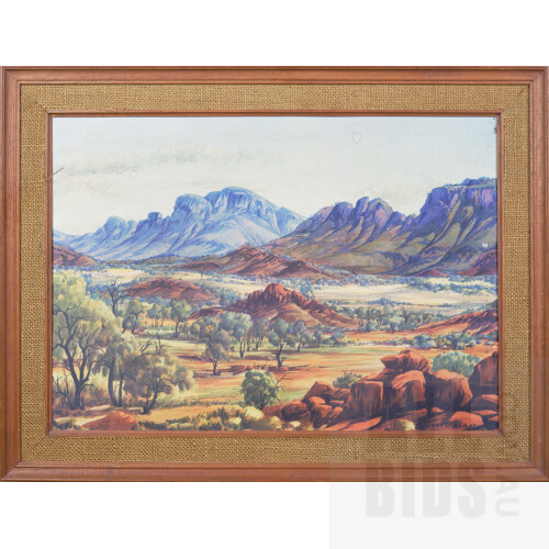 Three Framed Vintage Albert Namatjira Prints, Printed by the Legend Press, largest 46 x 60 cm overall (3)