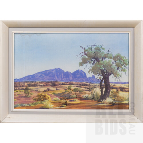 Three Framed Vintage Albert Namatjira Prints, Printed by the Legend Press, largest 46 x 60 cm overall (3)