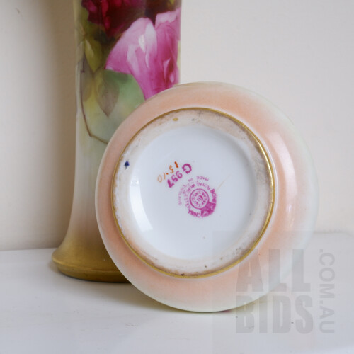 Antique Royal Worcester Millie Hunt Vase, G957 and Another Antique Royal Worcester Vase, G923 