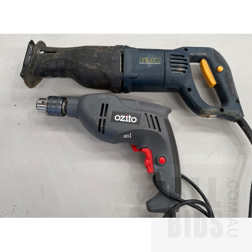 GMC MXR55 1000watt Reciprocating Saw In Original Box And Ozito HDR-710 Hammer Drill