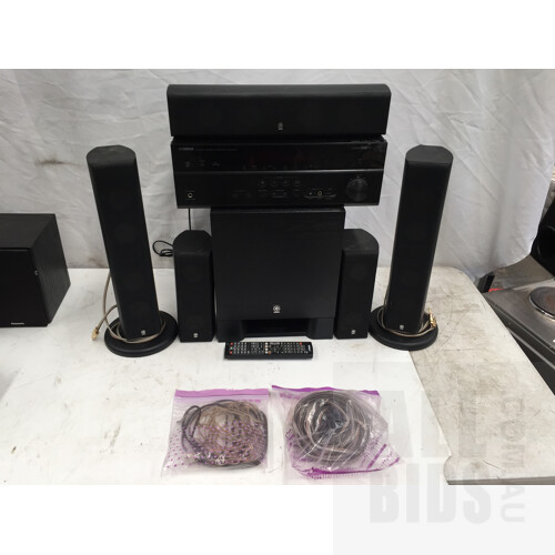 Yamaha RX-V473 AV Receiver, Yamaha NS-AP8805 Home Cinema Speaker Package And Yamaha YST-SW030 6Inch Subwoofer