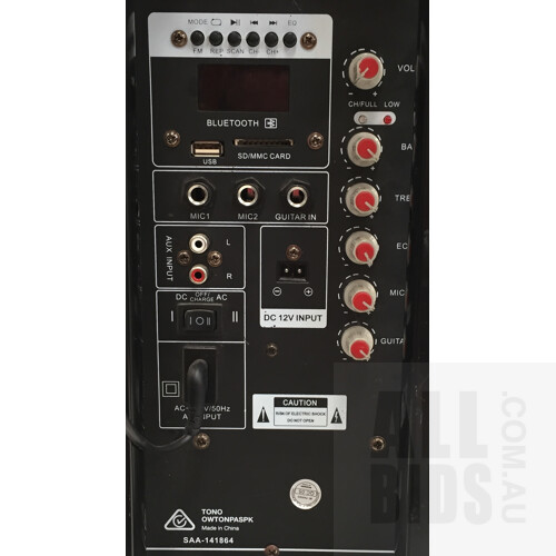 Tono- Model: OWTNNPAS10 10 Inch Portable Bluetooth PA Speaker