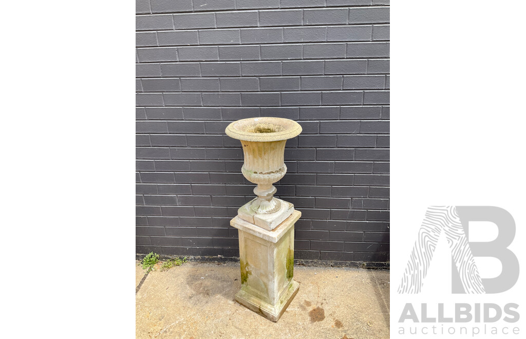 Composite Fountain Urn on Composite Plinth
