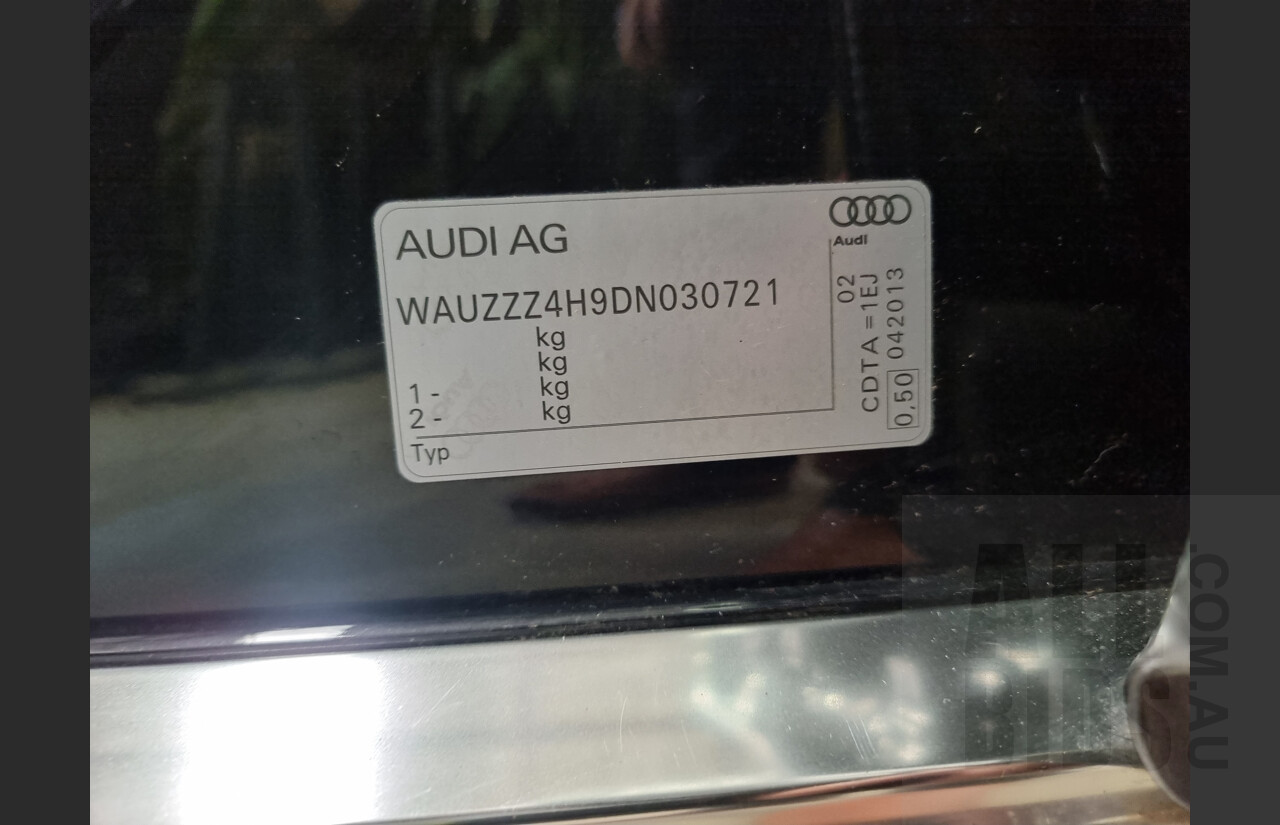 4/2013 Audi A8 L 3.0 TDi Quattro 4H MY12 4d Sedan Black 3.0L Turbo Diesel